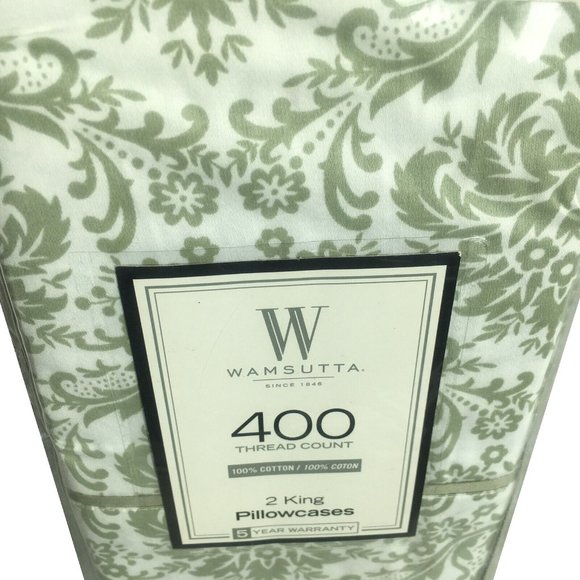 new SAGE GREEN Wamsutta 400 Thread Count 100% Cotton Sateen King